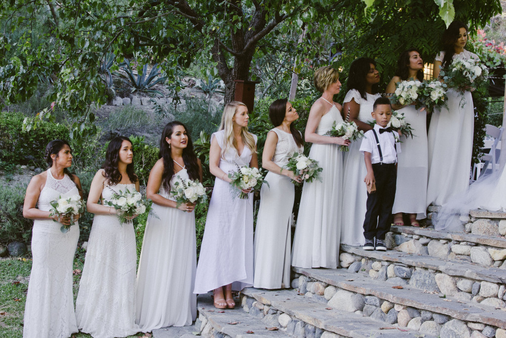 bridesmaids in White