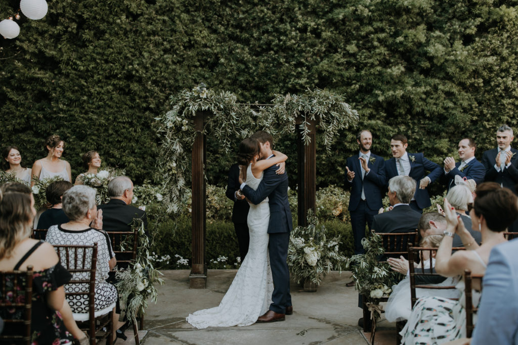 Franciscan Gardens Wedding Kiss