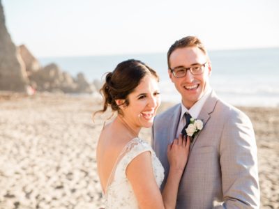 Malibu Beach Wedding Bride groom
